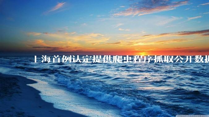 上海首例认定提供爬虫程序抓取公开数据构成提供侵入计算机信息系统程序罪案，该案件有哪些细节值得关注？